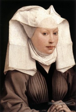 Dame portant une coiffe en gaze peintre Rogier van der Weyden Peinture à l'huile